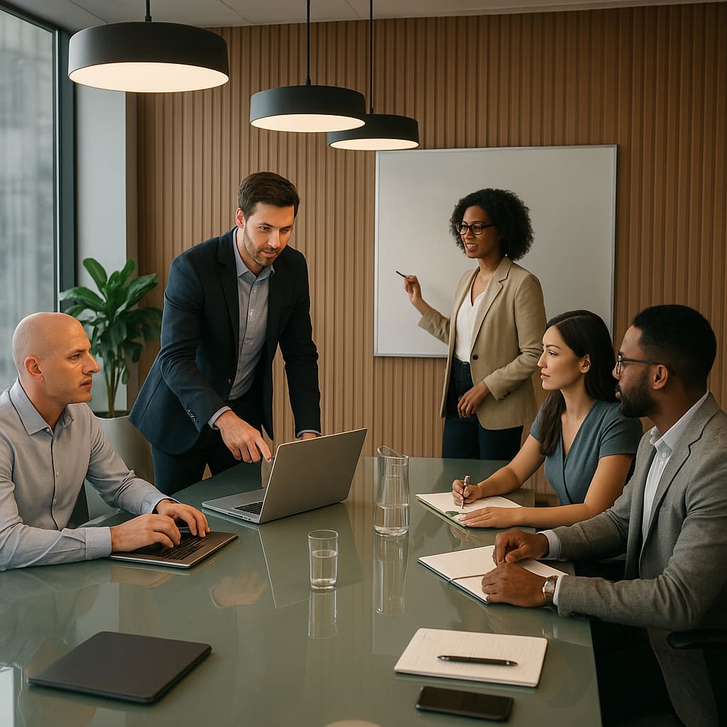 Kleines Team im Meetingraum